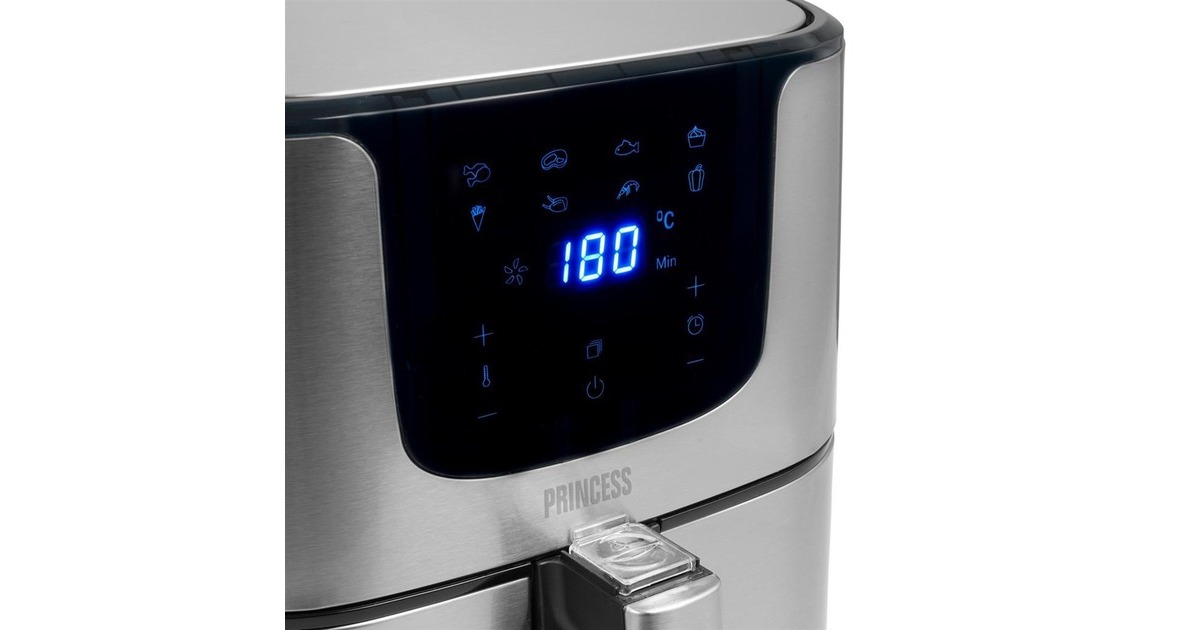 Princess Digital Aerofryer Deluxe XXL 182060, Heißluftfritteuse(edelstahl/schwarz)