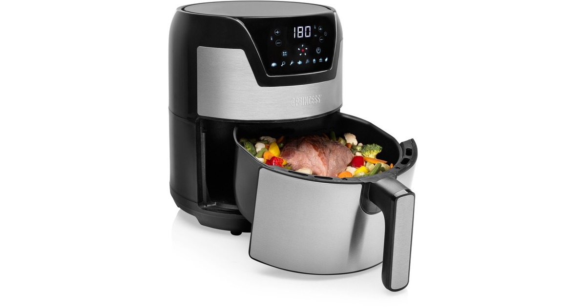 Princess Digital Aerofryer XXL 182026, Heißluftfritteuse(schwarz/edelstahl)