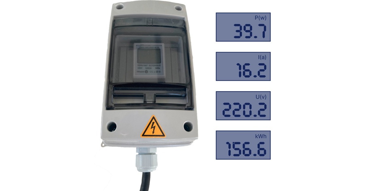 Priwatt Wieland-Steckdose mit Stromzähler(weiß, 0% MWST)