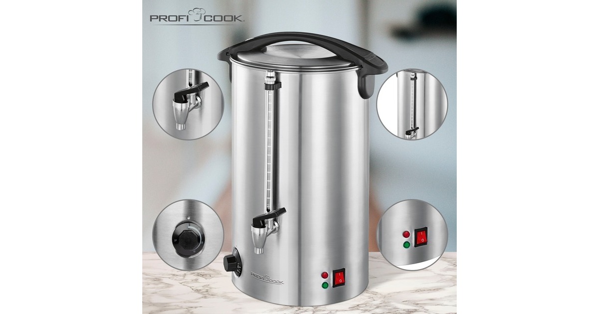 ProfiCook Heißgetränke- / Glühweinautomat PC-SV 1111, Einkochautomat(edelstahl/schwarz, 16 Liter)