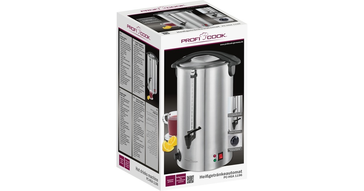 ProfiCook Heißgetränkeautomat PC-HGA 1196, Einkochautomat(edelstahl/schwarz, 7 Liter)