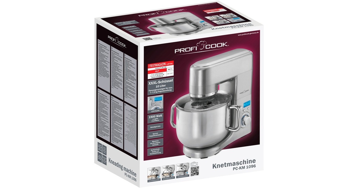 ProfiCook Knetmaschine PC-KM 1096, Küchenmaschine(edelstahl, 1.500 Watt)