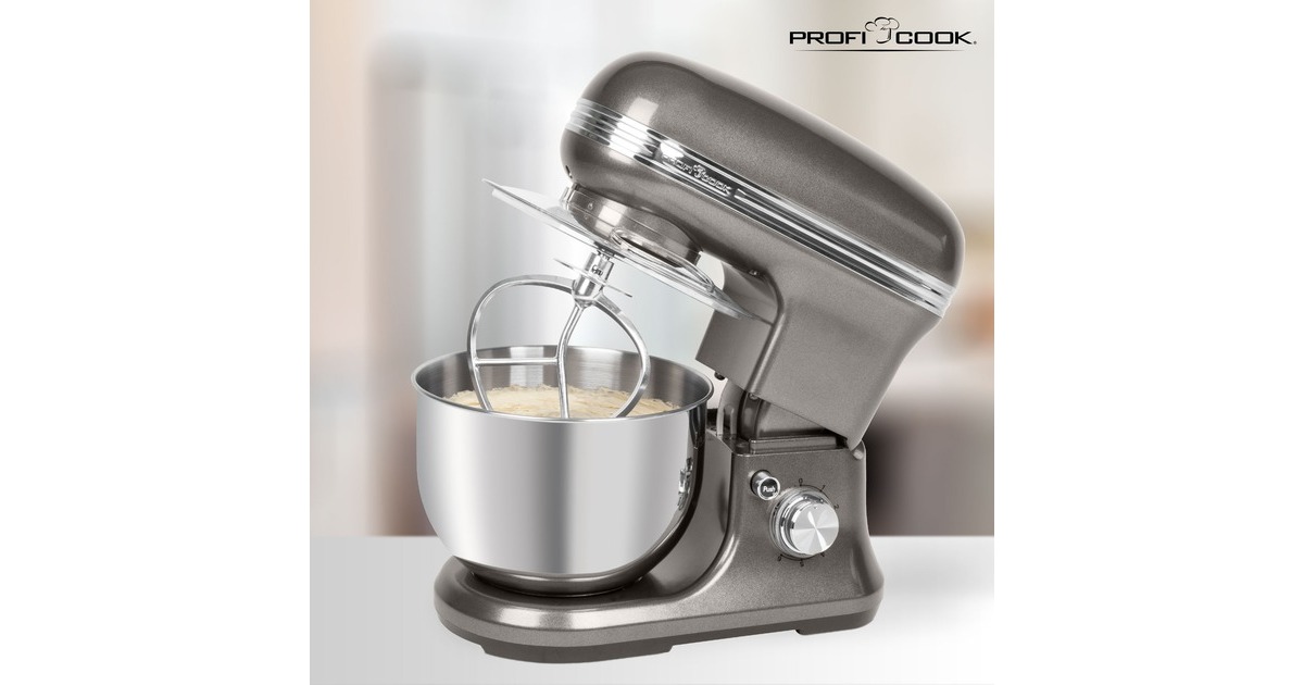 ProfiCook Knetmaschine Vintage PC-KM 1197, Küchenmaschine(anthrazit/edelstahl, 1.200 Watt)