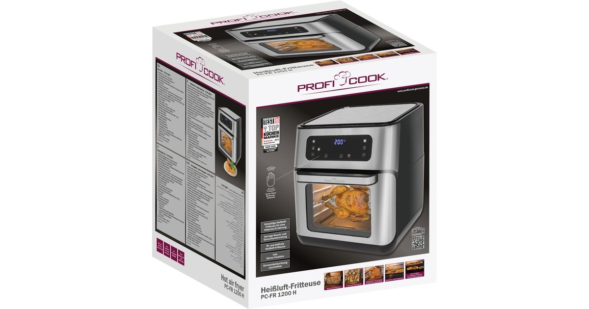 ProfiCook PC-FR 1200 H11L, Heißluftfritteuse(edelstahl/schwarz)