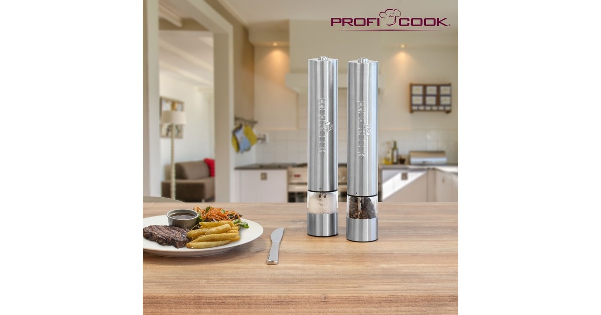 ProfiCook Pfeffer- und Salzmühlen Set PC-PSM 1031, Pfeffer-/Salzmühle(edelstahl/transparent)