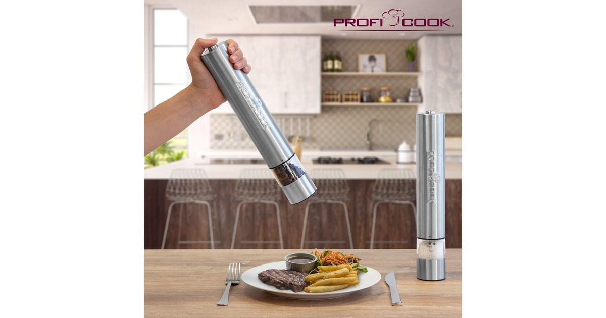 ProfiCook Pfeffer- und Salzmühlen Set PC-PSM 1031, Pfeffer-/Salzmühle(edelstahl/transparent)