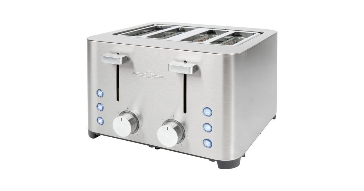 ProfiCook Toaster PC-TA 1252(edelstahl, 1.500 Watt, für 4 Scheiben Toast)