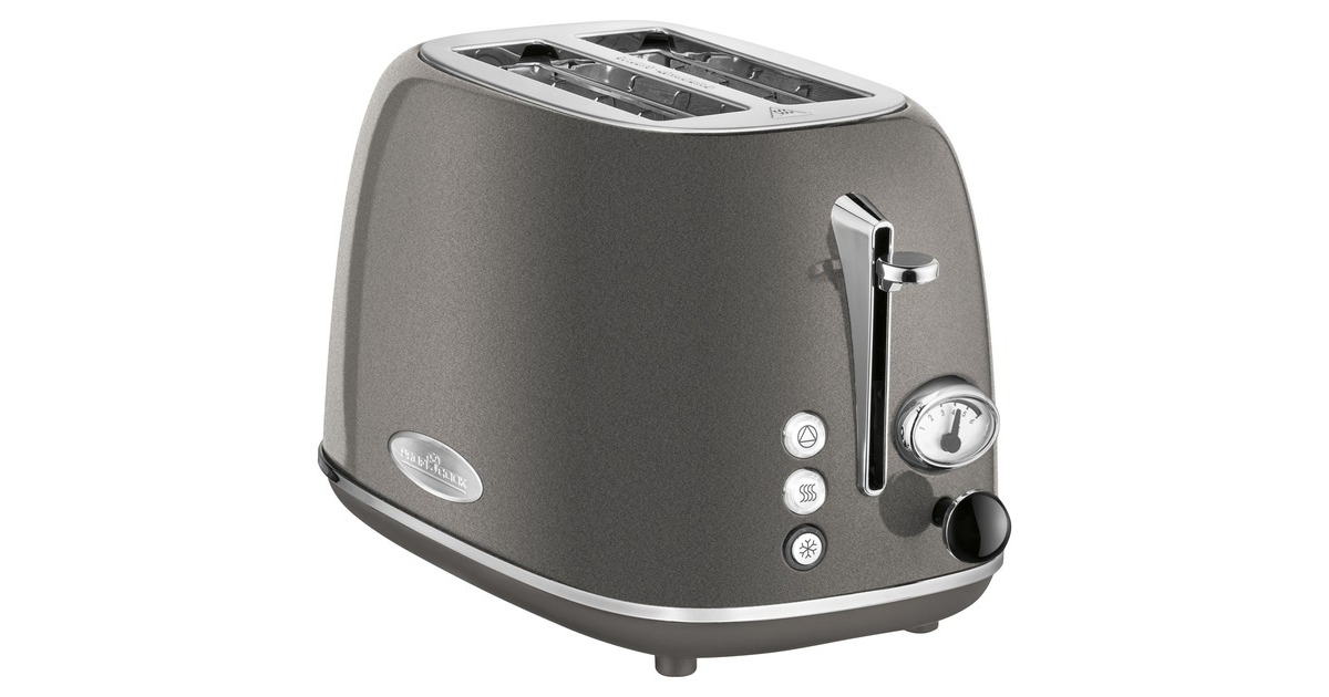 ProfiCook Toaster Vintage PC-TA 1193(anthrazit/chrom, 815 Watt, für 2 Scheiben Toast)