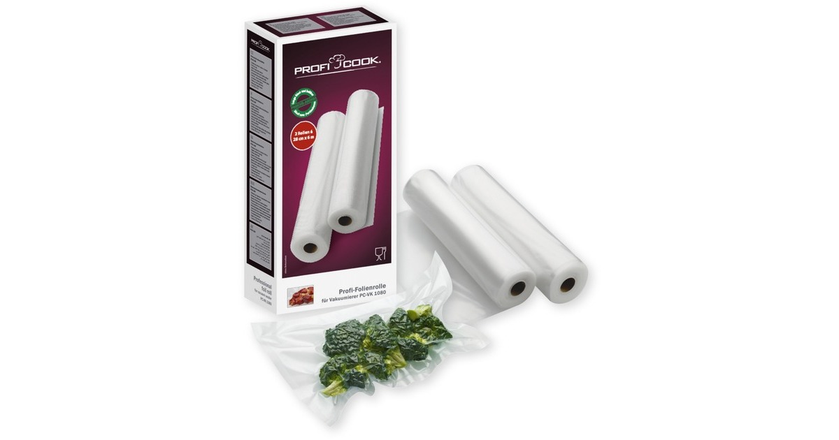ProfiCook Vakuum-Folienrollen, 2 Stück, 28cm x 6m, Vakuumier-Folien(transparent) ProfiCook Vakuum-Folienrollen, 2 Stück, 28cm x 6m, Vakuumier-Folien(transparent)