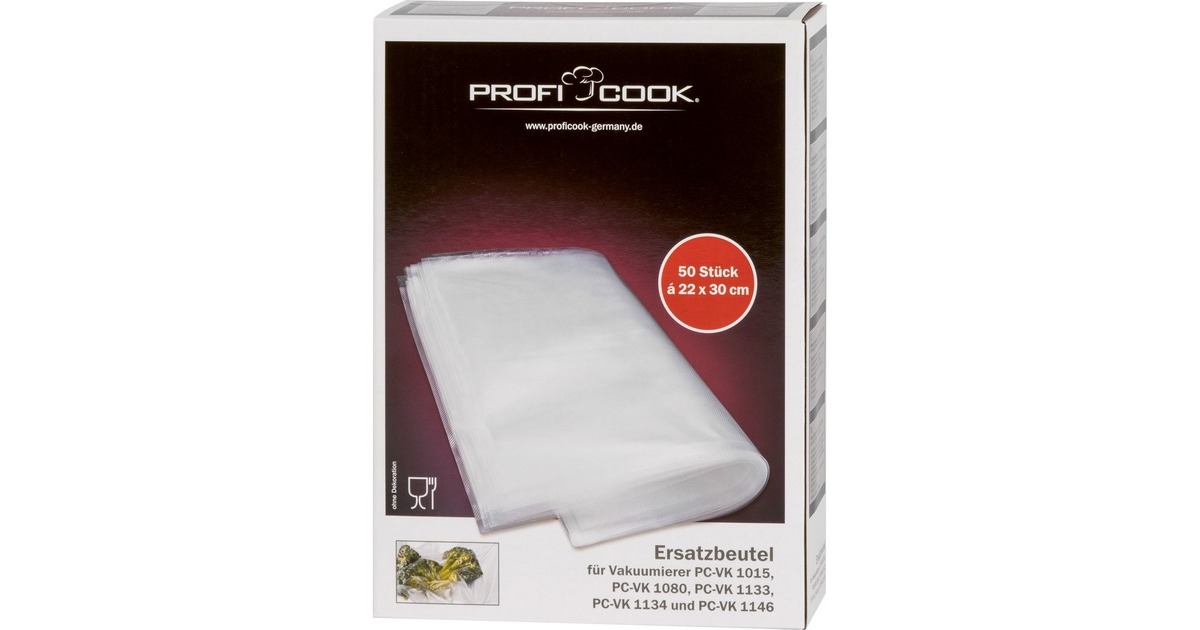 ProfiCook Vakuumierbeutel 22cm x 30cm, 50 Stück, Vakuumier-Folien(transparent) ProfiCook Vakuumierbeutel 22cm x 30cm, 50 Stück, Vakuumier-Folien(transparent)