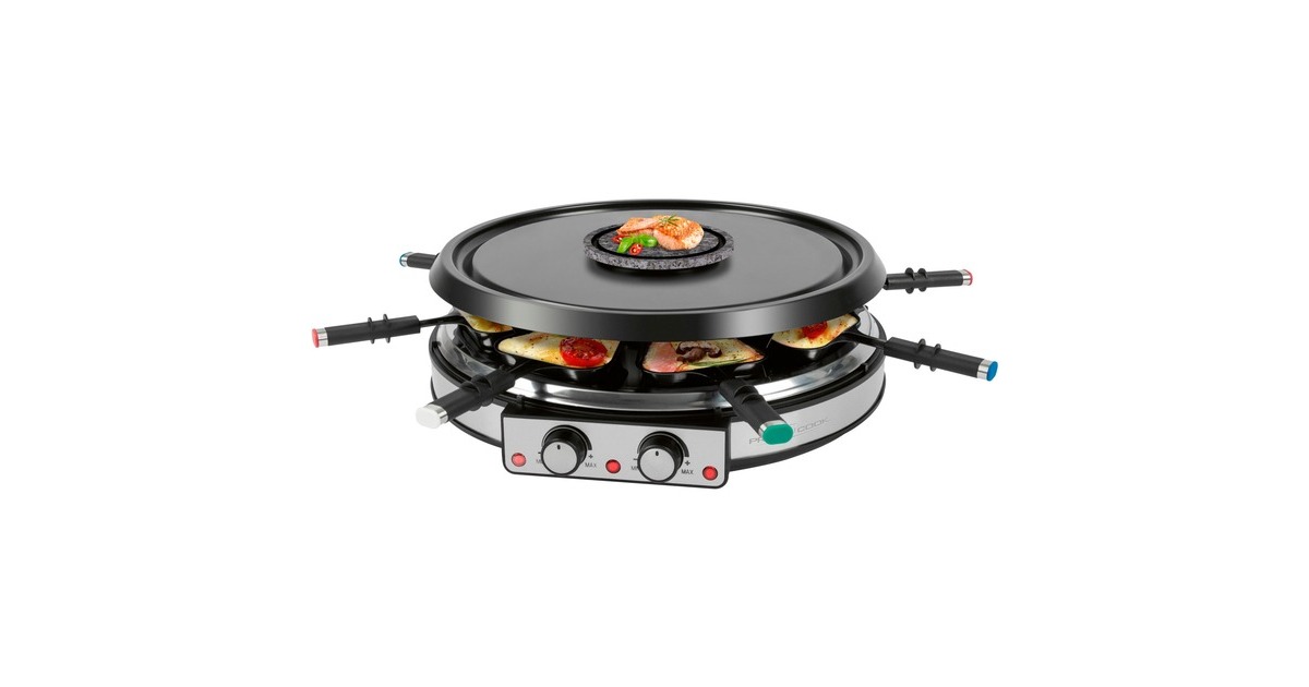ProfiCook2in1 Raclette Grill & Fondueset PC RG/FD 1245(schwarz/silber)