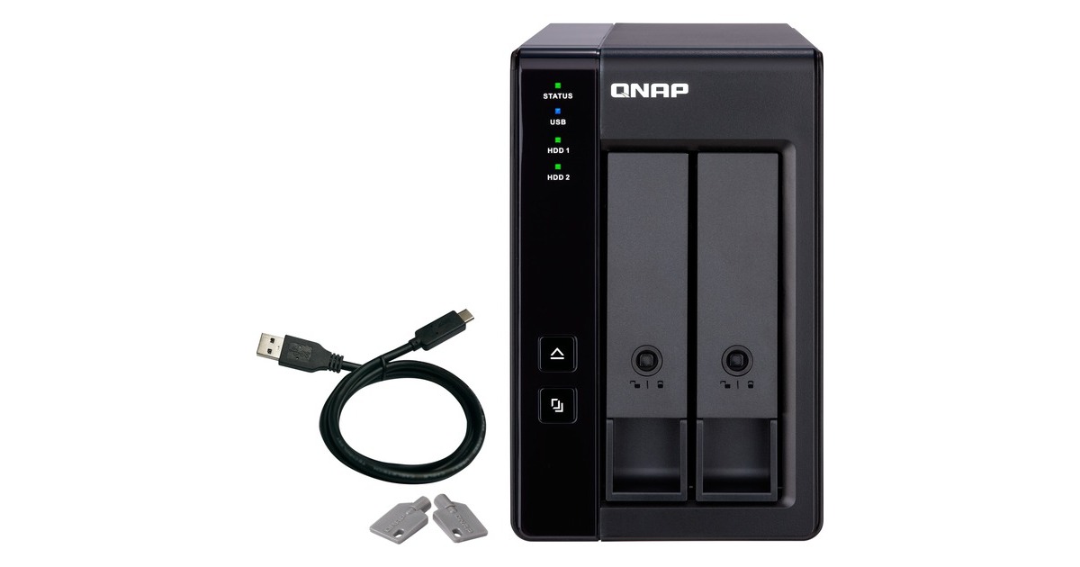 QNAP TR-002 Erweiterungsgehäuse, Laufwerksgehäuse(schwarz, RAID-Unterstützung)