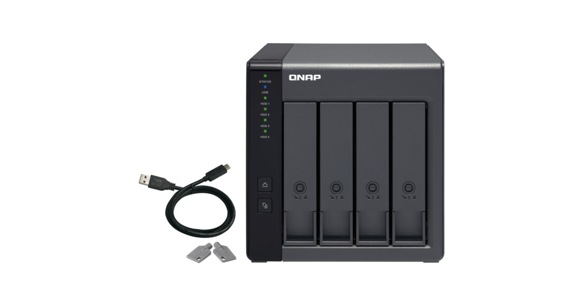 QNAP TR-004 Erweiterungsgehäuse, Laufwerksgehäuse(schwarz, RAID-Unterstützung)