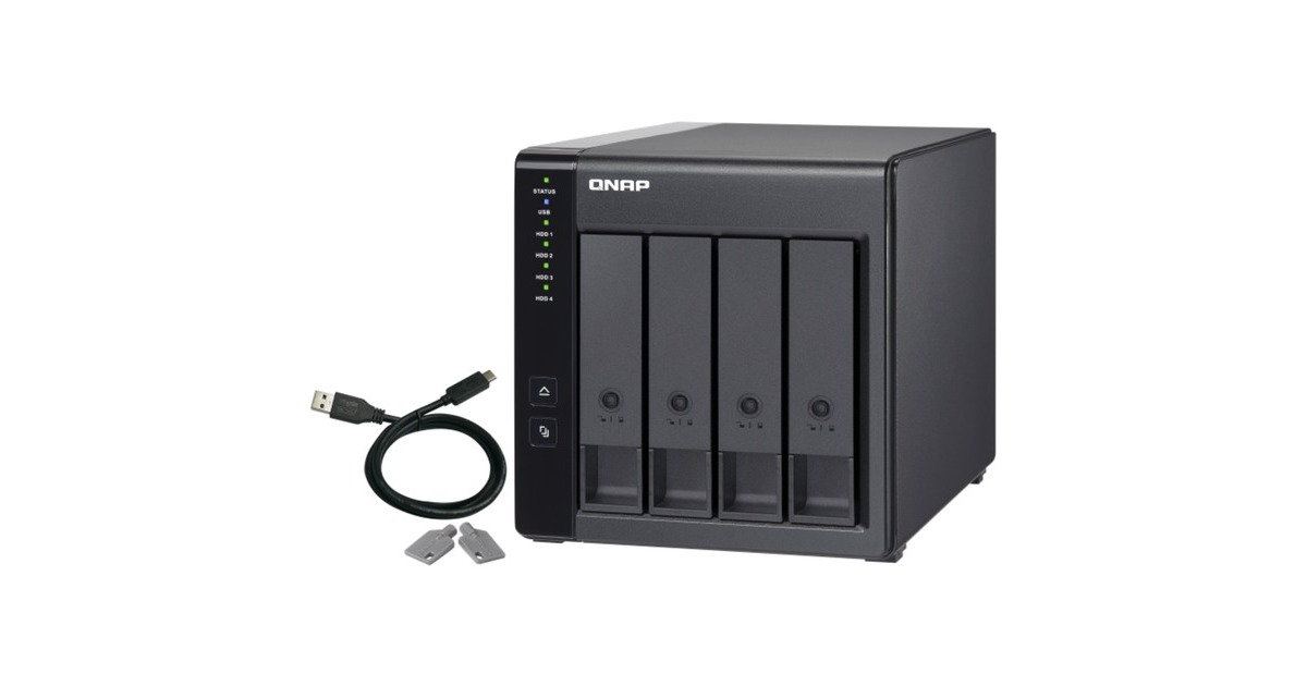 QNAP TR-004 Erweiterungsgehäuse, Laufwerksgehäuse(schwarz, RAID-Unterstützung)