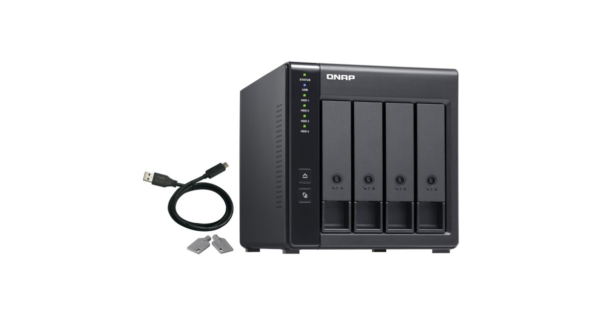 QNAP TR-004 Erweiterungsgehäuse, Laufwerksgehäuse(schwarz, RAID-Unterstützung)