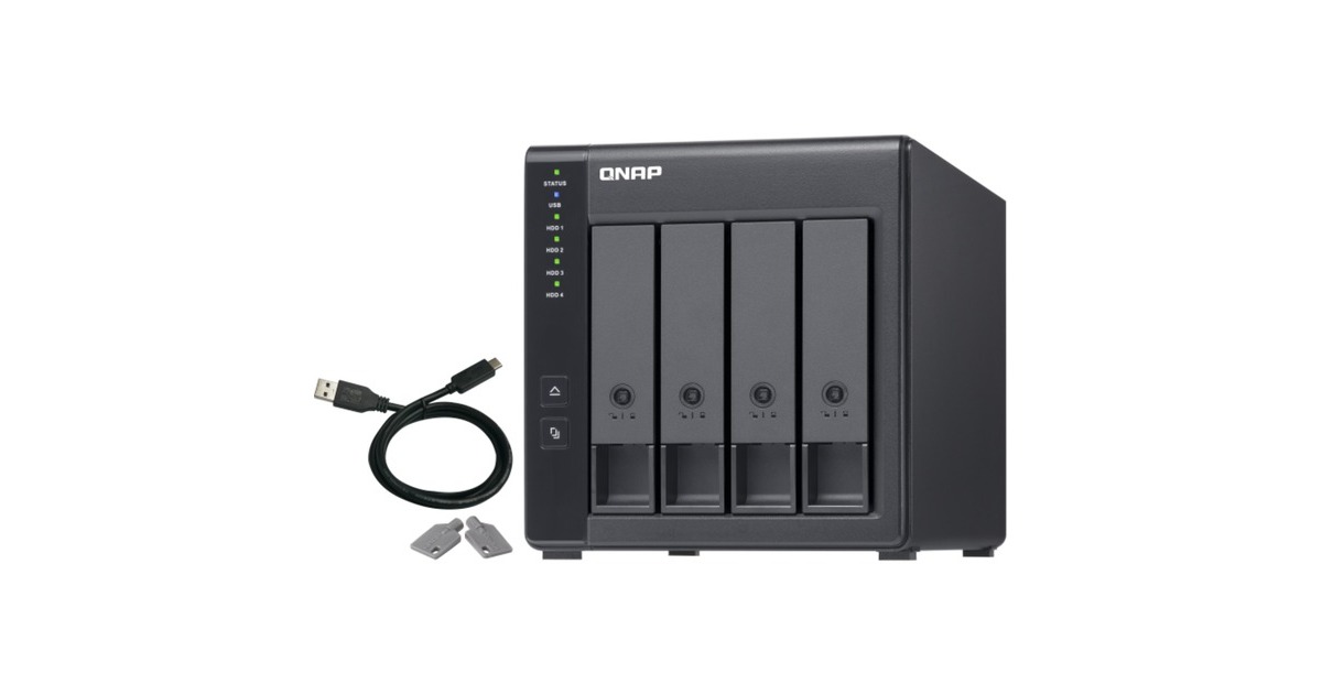 QNAP TR-004 Erweiterungsgehäuse, Laufwerksgehäuse(schwarz, RAID-Unterstützung)