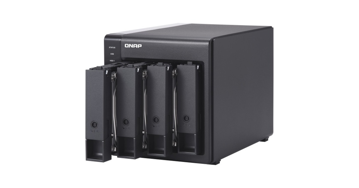 QNAP TR-004 Erweiterungsgehäuse, Laufwerksgehäuse(schwarz, RAID-Unterstützung)