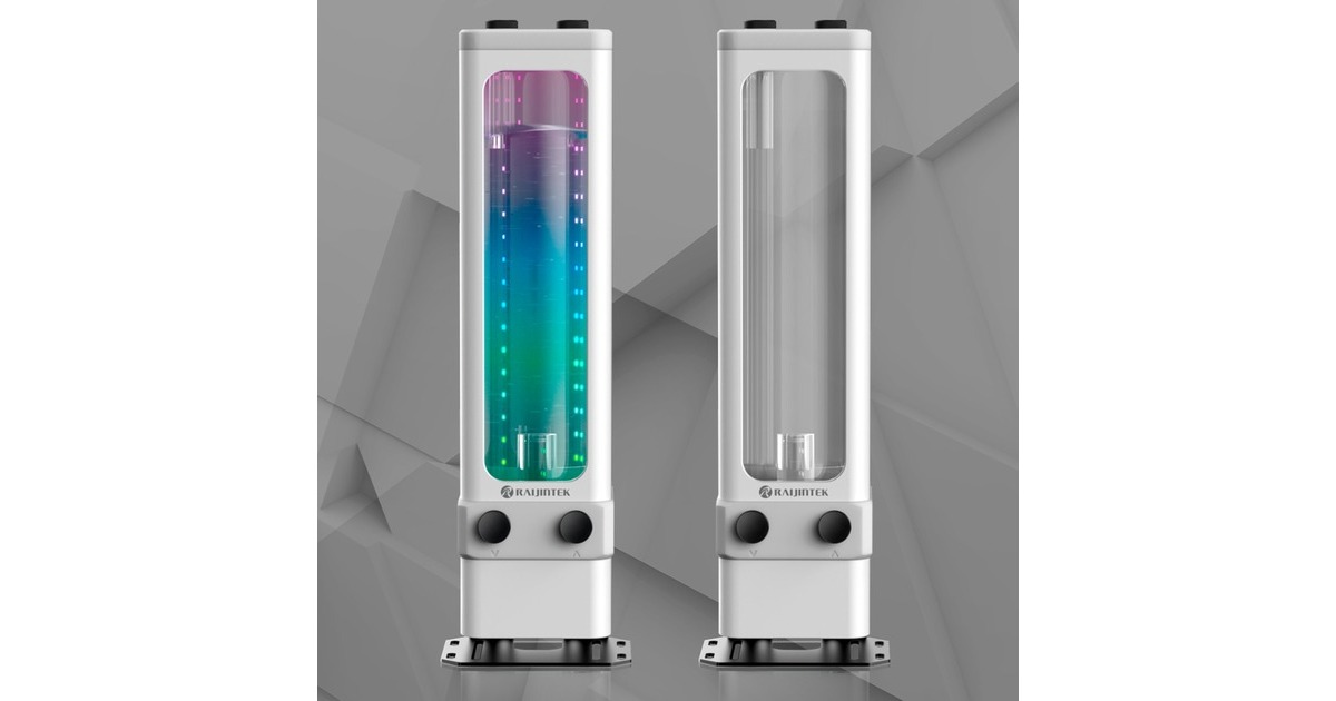RAIJINTEK ANTILA D5 EVO RBW WHITE, Ausgleichsbehälter(schwarz/transparent, Reservoir/Pumpen Combo)