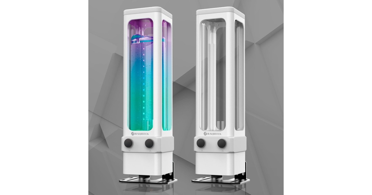 RAIJINTEK ANTILA D5 EVO RBW WHITE, Ausgleichsbehälter(schwarz/transparent, Reservoir/Pumpen Combo)