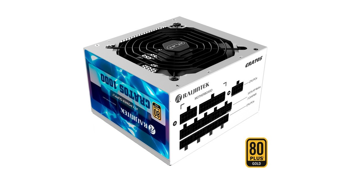 RAIJINTEK CRATOS 1000 WHITE, PC-Netzteil(weiß, Kabel-Management, 1000 Watt)