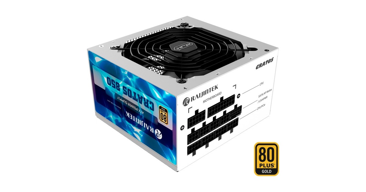 RAIJINTEK CRATOS 850 WHITE, PC-Netzteil(weiß, 850 Watt)