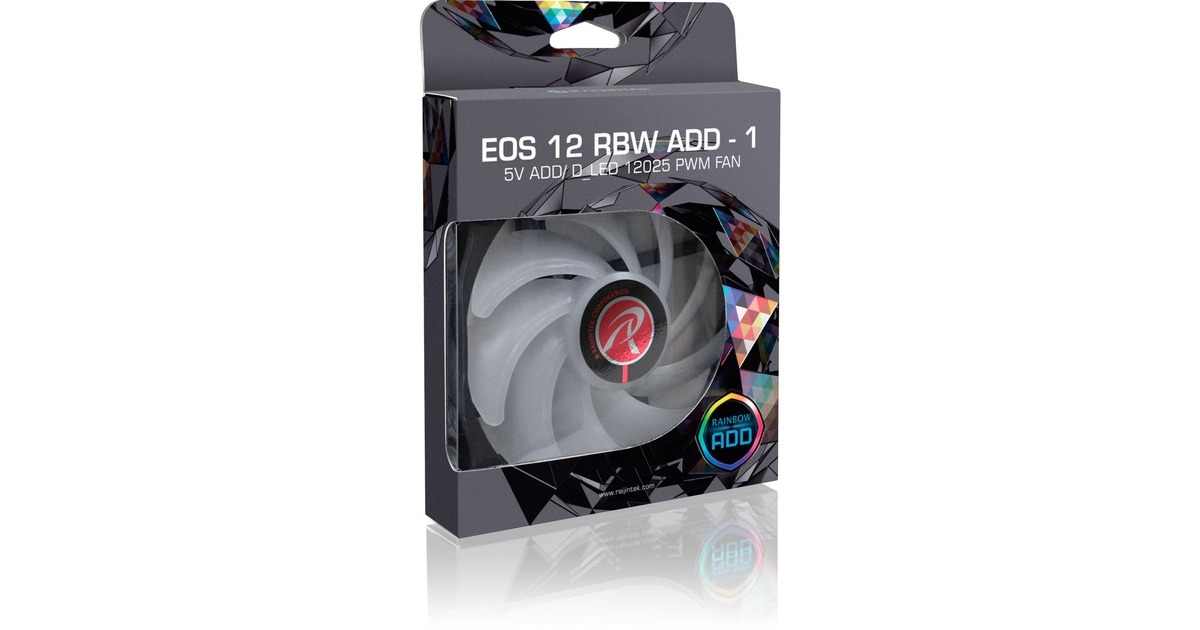 RAIJINTEK EOS 12 RBW ADD-1 120x120x25, Gehäuselüfter(schwarz/transparent, 1 Stück, ohne Controller)