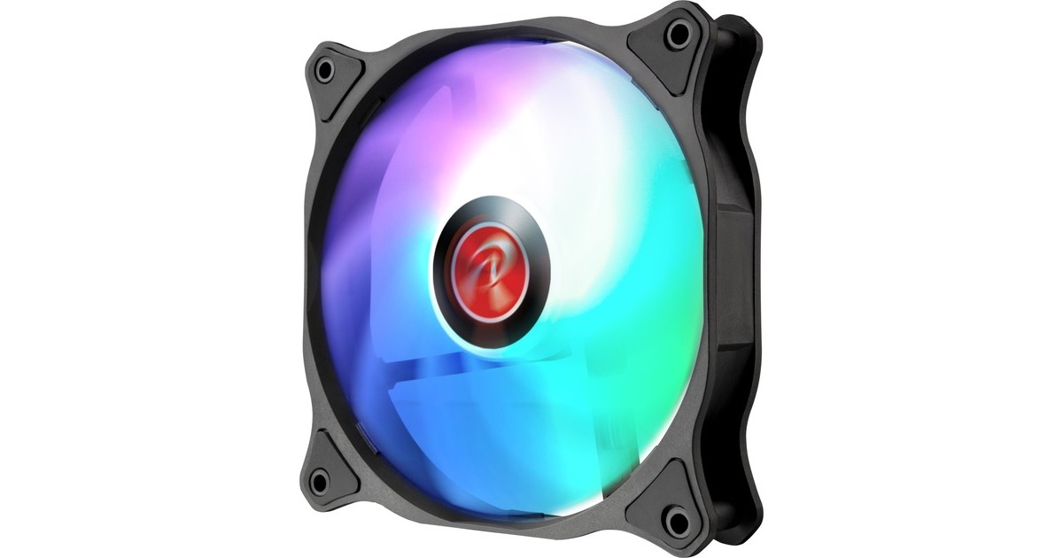 RAIJINTEK EOS 12 RBW ADD -2 120x120x25, Gehäuselüfter(schwarz/transparent, 2 Stück, inkl. 8-Port Hub, Fernbedienung)