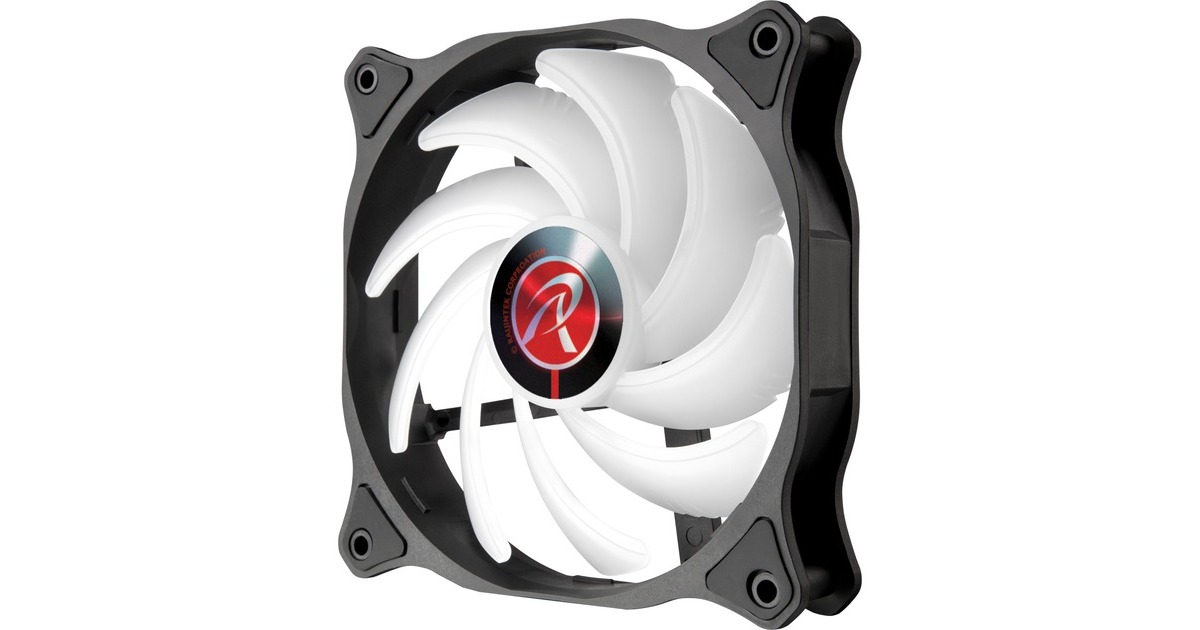 RAIJINTEK EOS 12 RBW ADD -2 120x120x25, Gehäuselüfter(schwarz/transparent, 2 Stück, inkl. 8-Port Hub, Fernbedienung)