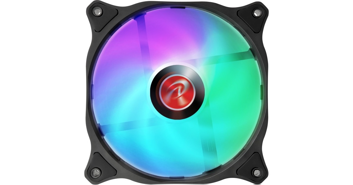 RAIJINTEK EOS 12 RBW ADD -2 120x120x25, Gehäuselüfter(schwarz/transparent, 2 Stück, inkl. 8-Port Hub, Fernbedienung)