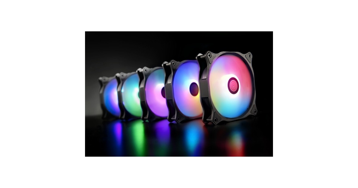 RAIJINTEK EOS 12 RBW ADD -3 120x120x25, Gehäuselüfter(schwarz/transparent, 3 Stück,inkl. ARGB-Hub und Fernbedienung)