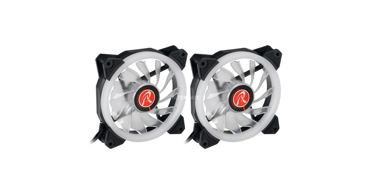 RAIJINTEK IRIS 12 RBW ADD-2, Gehäuselüfter(schwarz, 2 Lüfter, Controller und Fernbedienung)