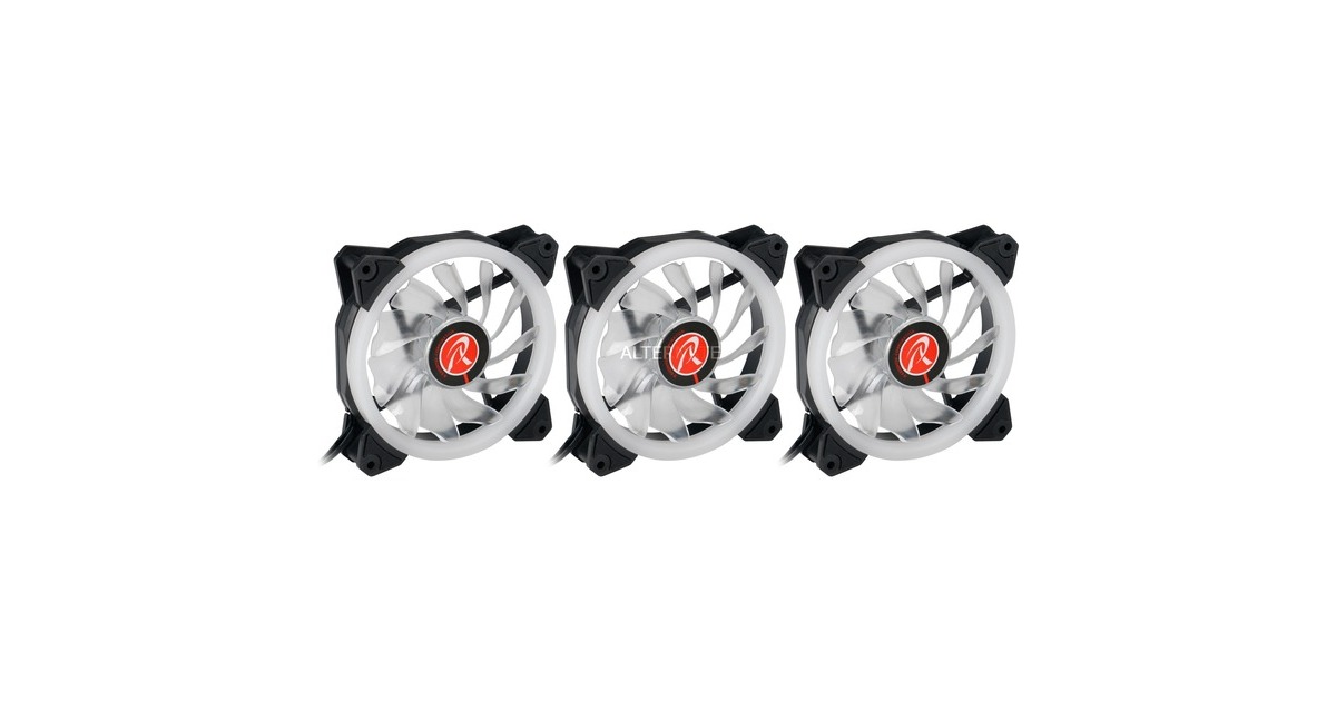 RAIJINTEK IRIS 12 RBW ADD-3, Gehäuselüfter(schwarz, 3 Lüfter, Controller und Fernbedienung)