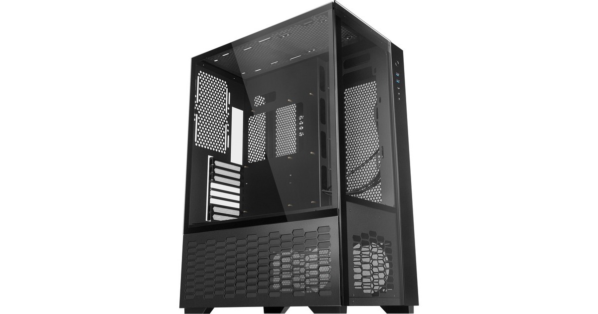 RAIJINTEK PAEAN PREMIUM, Tower-Gehäuse(schwarz, Seitenteil aus Tempered Glass)