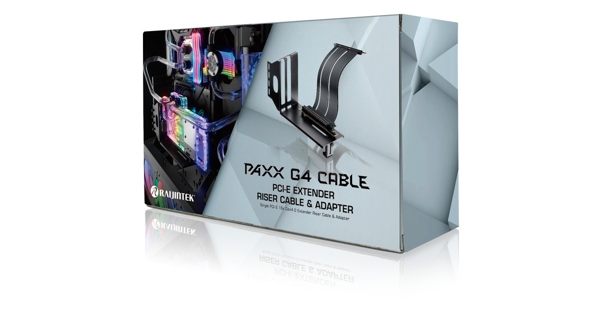 RAIJINTEK PAXX G4 Cable, Gen 4.0 Riser Kabel, Verlängerungskabel(schwarz, 20cm)