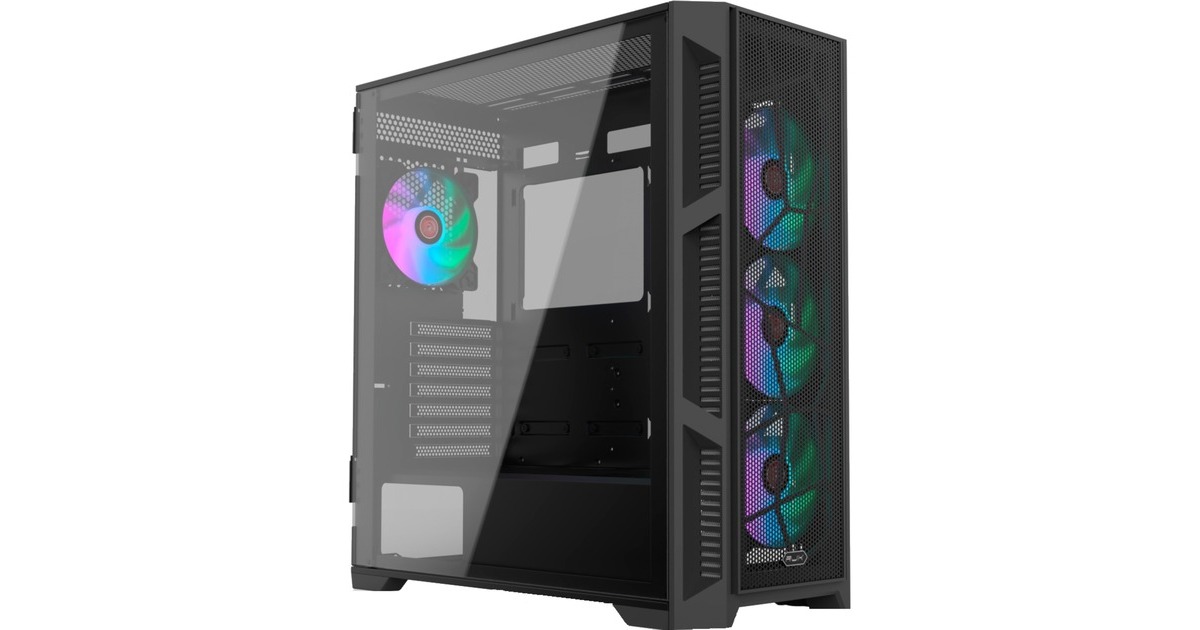 RAIJINTEK PONOS ULTRA MS4, Tower-Gehäuse(schwarz, Seitenteil aus Tempered Glass)