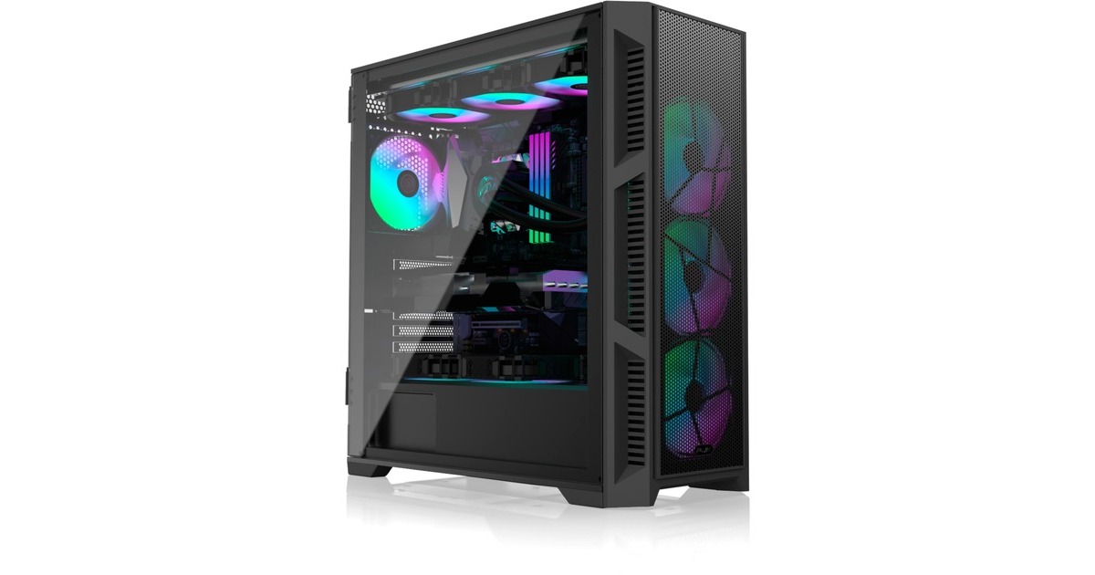 RAIJINTEK PONOS ULTRA MS4, Tower-Gehäuse(schwarz, Seitenteil aus Tempered Glass)