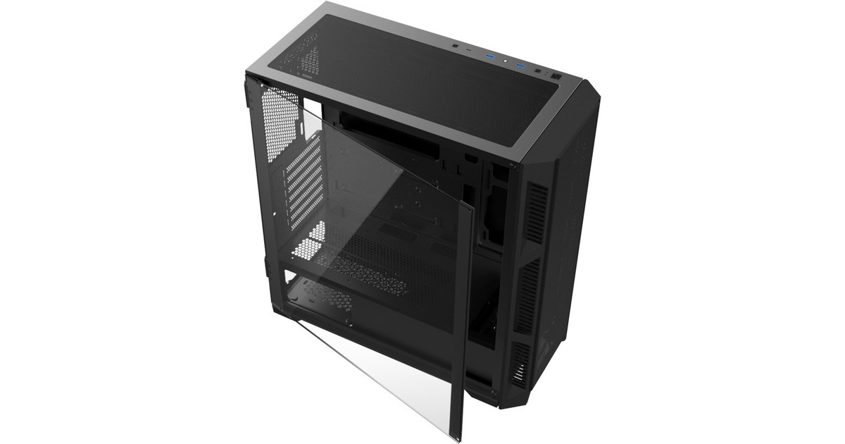RAIJINTEK PONOS ULTRA MS4, Tower-Gehäuse(schwarz, Seitenteil aus Tempered Glass)