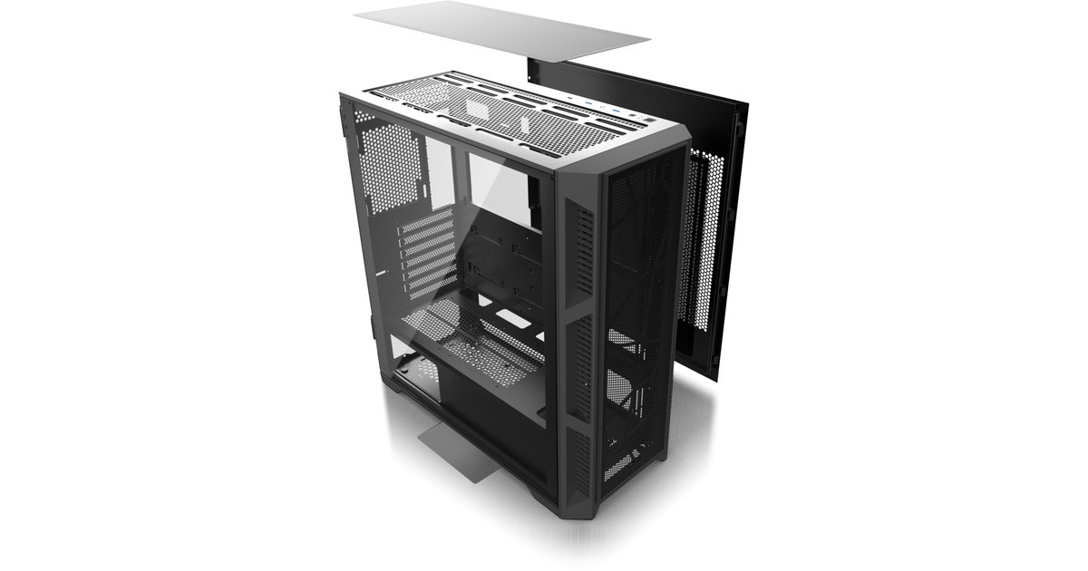 RAIJINTEK PONOS ULTRA MS4, Tower-Gehäuse(schwarz, Seitenteil aus Tempered Glass)