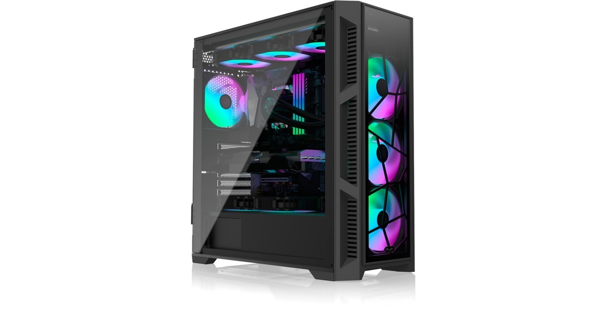 RAIJINTEK PONOS ULTRA TG4, Tower-Gehäuse(schwarz, Front und Seitenteil aus Tempered Glass)
