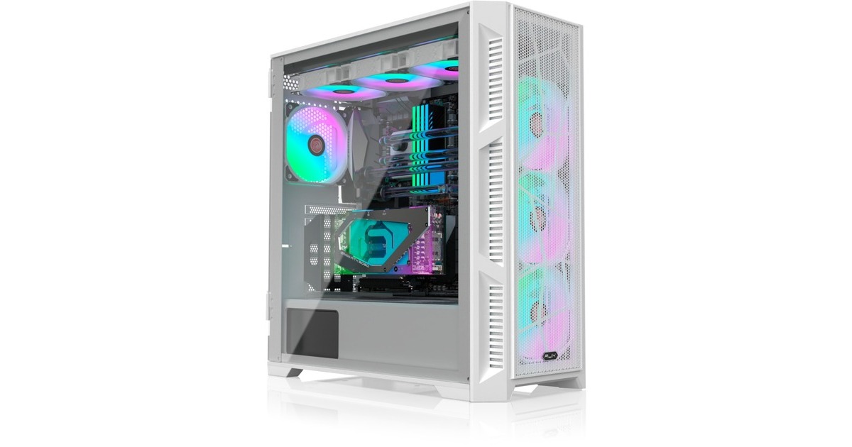 RAIJINTEK PONOS ULTRA WHITE MS4, Tower-Gehäuse(weiß, Seitenteil aus Tempered Glass)