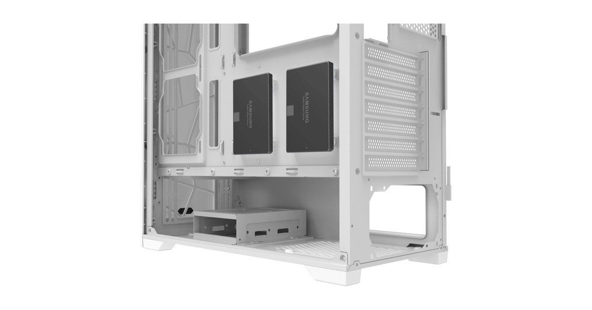 RAIJINTEK PONOS ULTRA WHITE MS4, Tower-Gehäuse(weiß, Seitenteil aus Tempered Glass)
