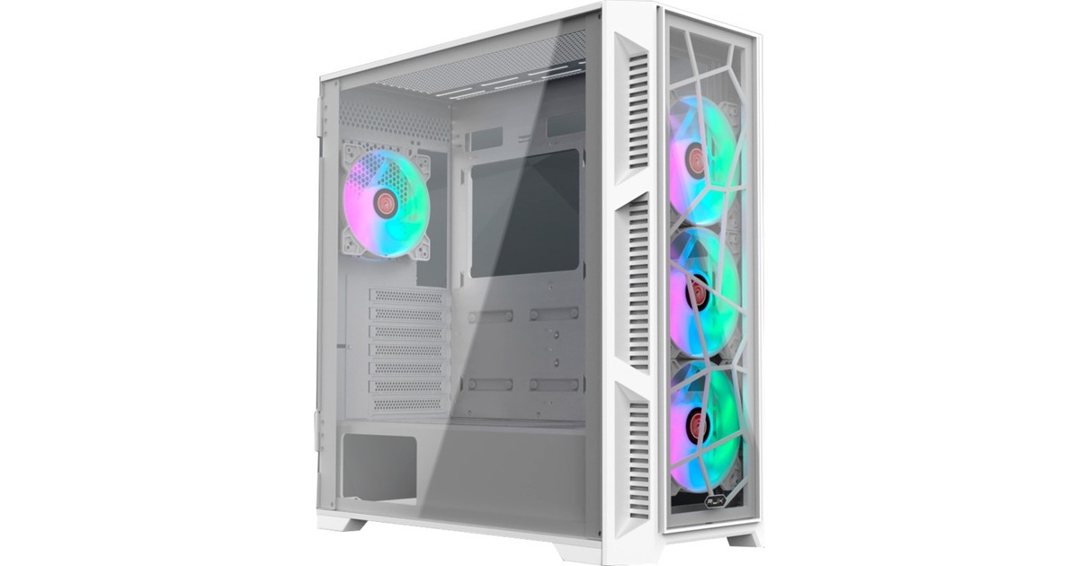 RAIJINTEK PONOS ULTRA WHITE TG4, Tower-Gehäuse(weiß, Front und Seitenteil aus Tempered Glass)