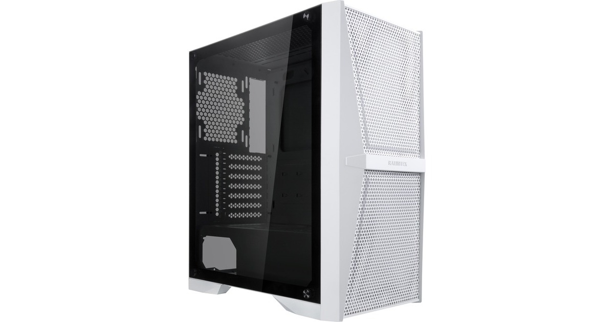 RAIJINTEK SILENOS MS, Tower-Gehäuse(weiß, Version ohne Lüfter, Tempered Glass)