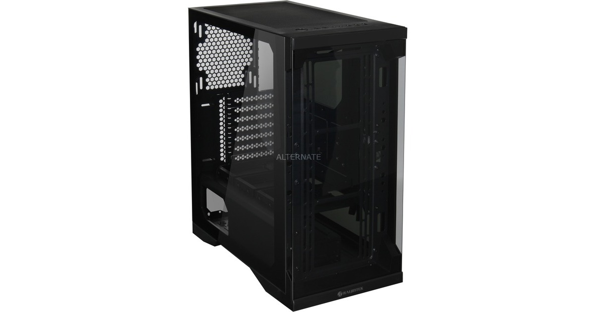 RAIJINTEK SILENOS, Tower-Gehäuse(schwarz, Version ohne Lüfter, Tempered Glass)
