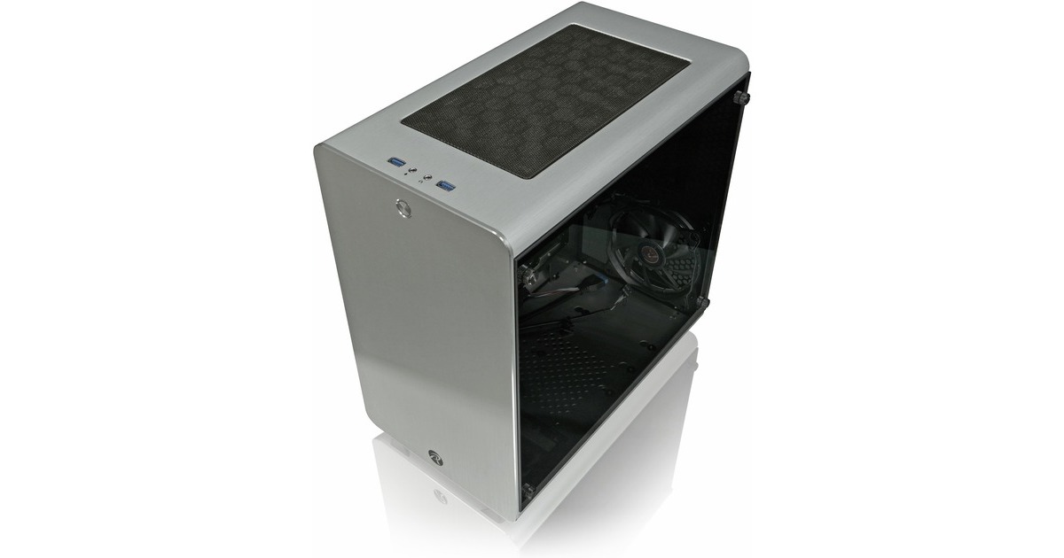 RAIJINTEK THETIS SILVER WINDOW, Tower-Gehäuse(silber, Tempered Glass)