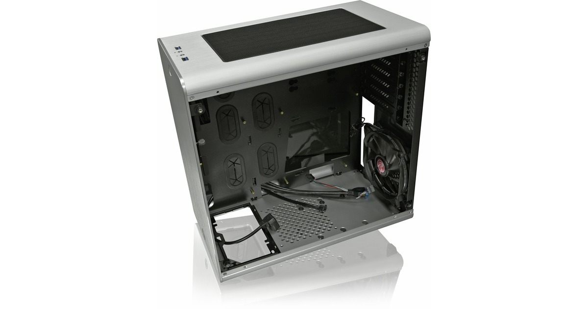 RAIJINTEK THETIS SILVER WINDOW, Tower-Gehäuse(silber, Tempered Glass)