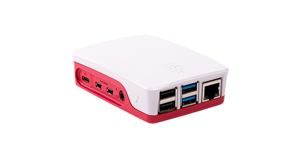 Raspberry Pi Foundation Gehäuse für Raspberry Pi 4 B(weiß/rot, für Raspberry Pi 4 B)