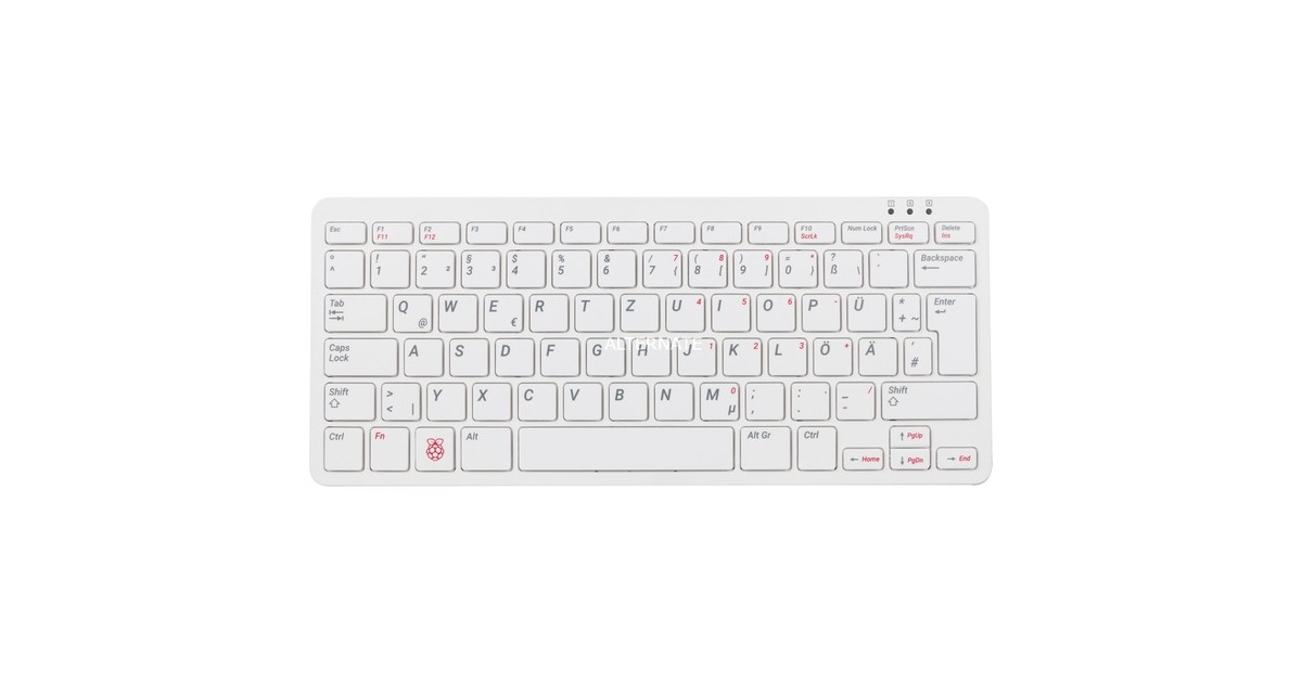 Raspberry Pi Foundation offizielle Raspberry Pi Tastatur(weiß/rot, DE-Layout, inkl. 3-Port-USB-Hub)