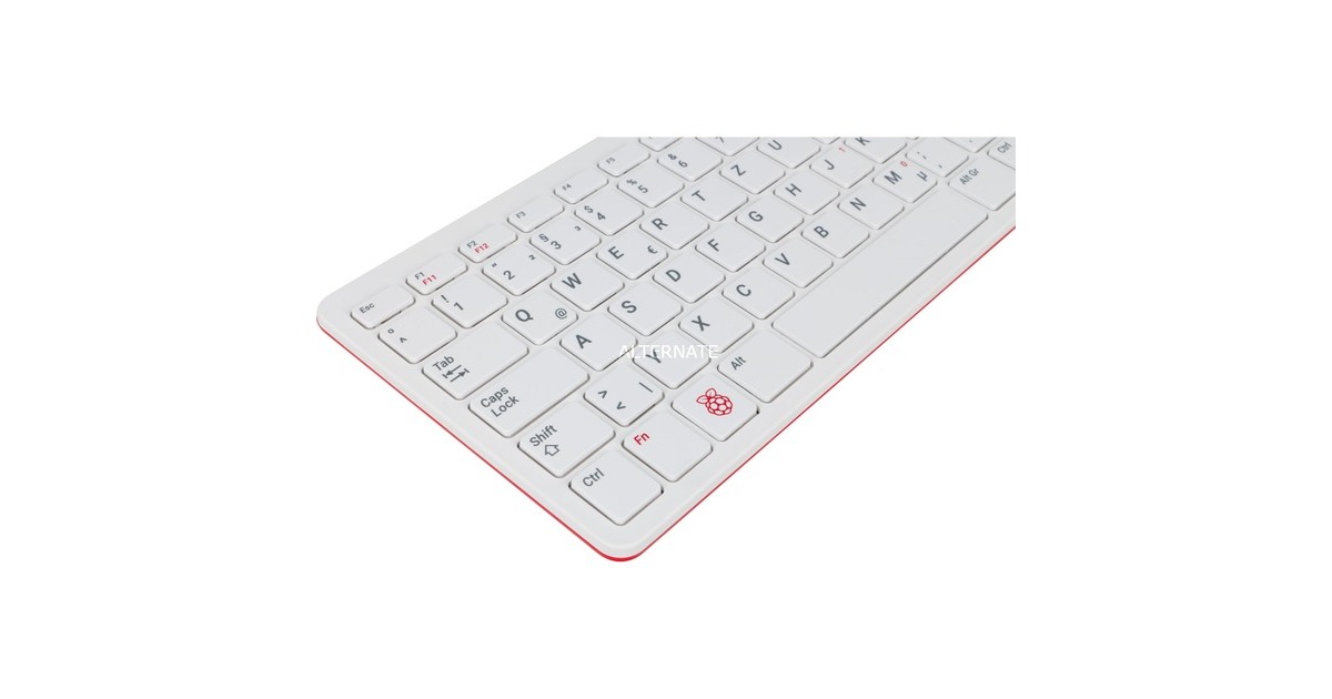 Raspberry Pi Foundation offizielle Raspberry Pi Tastatur(weiß/rot, DE-Layout, inkl. 3-Port-USB-Hub)
