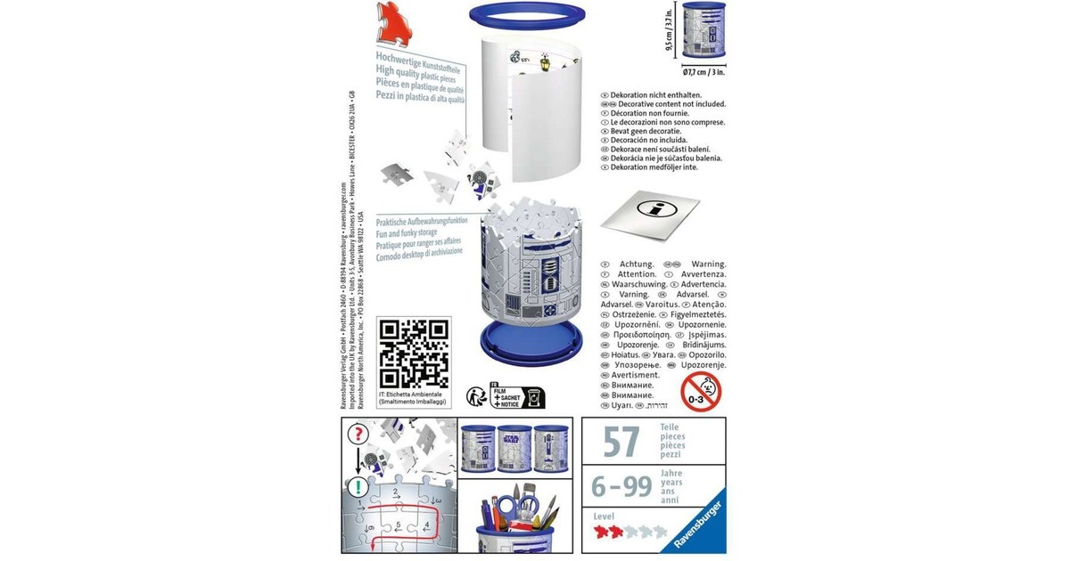 Ravensburger 3D Puzzel Utensilo Star Wars R2D2, Puzzle